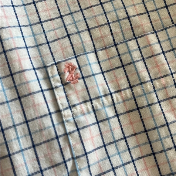 Izod Men's Light Blue Plaid Button Down Shirt - Picture 6 of 7